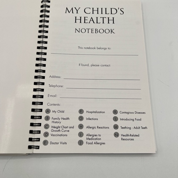𝕎𝔼𝕃𝕃ℕ𝔼𝕊𝕊 My Child’s Health Notebook - Picture 2 of 8